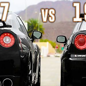 Nissan GT-R 2017 vs Nissan Skyline GT-R R34 - Acceleration 0-300km/h & Exhaust Sound