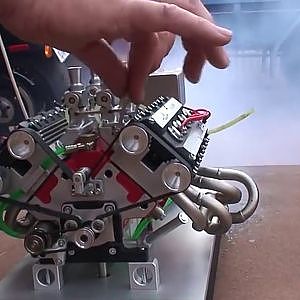 Let's check this out - Mini Ferrari V8 Engine , How Cool is this?