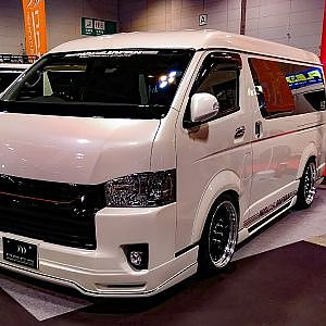 (HD)NACS JAPAN TOYOTA 200 HIACE modified โตโยต้า ไฮเอซ 200系ハイエース白カスタム - 名古屋オートトレンド2017