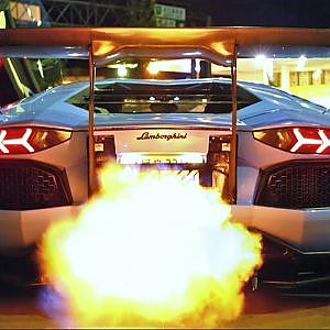 Massive Insane Flames !!! Liberty Walk & FiExhaust /Lamborghini Aventador /Mclaren MP4 12C/